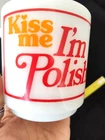Fire King milk glass "Kiss me, I'm Polish", VTG coffee mug