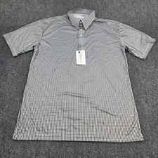 Collars & Co Dress Collar Polo Shirt Mens 2XL Black White Gingham Checkered