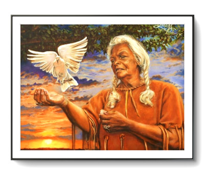 LOVELESS - ''QUIET DOVE'' on paper 11 X 14 print reproduction with matting COA