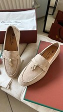 Loro Piana Summer Walk Loafers Women Beige Suede EU 38 US 7.5
