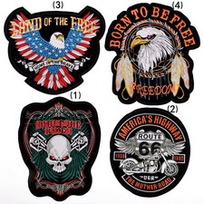 High Quality Big Large Size Embroidered Skull Patches Motorcycle Biker for Vest