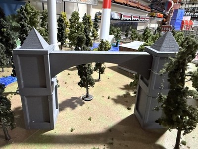 O Scale Park Entrance Kit for Ballfield, City Street, Monument - 5 inch high