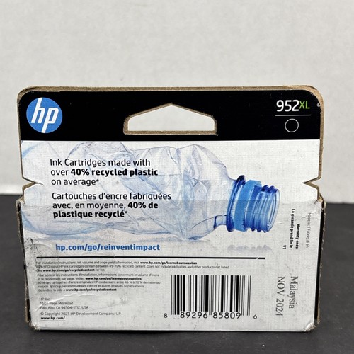 Genuine HP 952XL Black Ink Cartridge OEM NEW, Open Box Expired 11/2024 - Picture 3 of 5