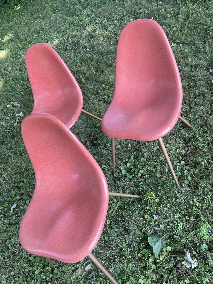 1962 Meados do Século Moderno MCM Chromcraft Fibra de Vidro Molde Shell Cadeiras Conjunto De 3 - Imagem 2 de 4