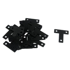 20 PCS 40mm Black Metal Straight Bracket T Shaped Flat Mending Plate Set