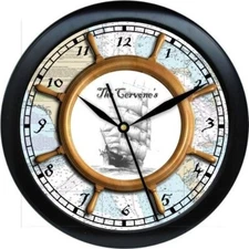 Personalized Nautical Wheel 2  Wall Clock Coastal Decor Gift Vintage 0724