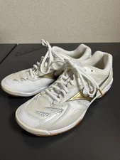 MIZUNO Wave Fang PRO Badminton 71GA2100 50 White/Gold New Genuine Size US 1-11
