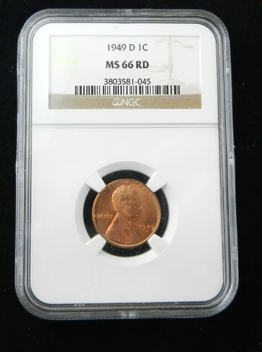 1949-D LINCOLN WHEAT CENT NGC MS 66 RD - 1C RED 3803581-045 ~ C15