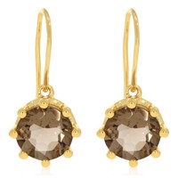 Xen OhrhäNger Mit Rauch Ht-Quarz Ca. 3,78 Ct. Vergoldet