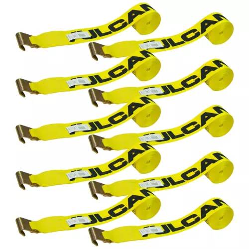 VULCAN Winch Strap - Flat Hook - 4" x 27', 10 Pack - 5000 lbs SWL