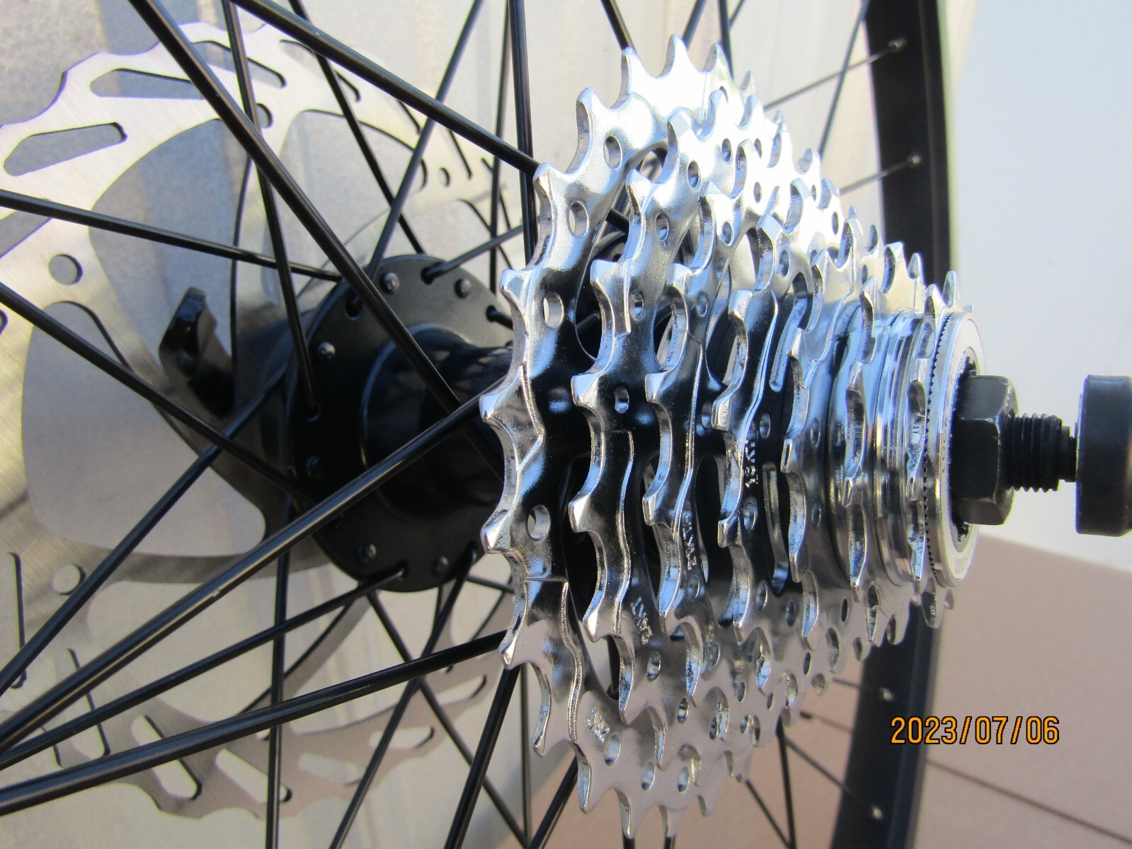 Used Track Bike Rear Disc 26'' BLACK ALUMINUM REAR 7 SPEEDS DISC BRAKE BICYCLE WHEEL FOR MTB ...