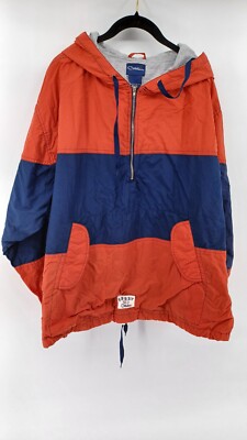Catalina Sport Vintage Men's Jacket Windbreaker Hoodie Size XL Red 1/4 Zip 