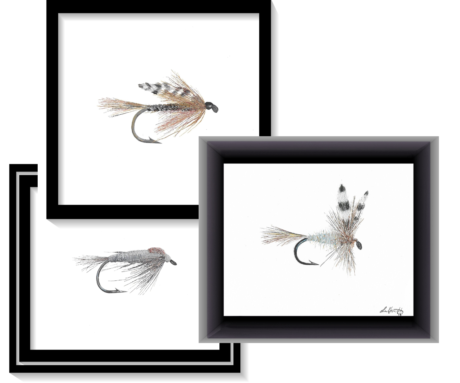Adams Fly Print set of 3, fisherman gift, unique fishing gift, fly