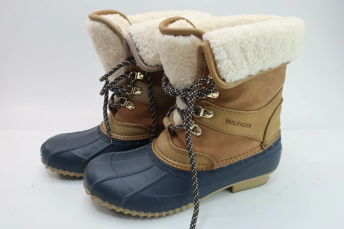 tonehøjde Optimisme stærk Tommy Hilfiger Women&#039;s Lace-Up Snow Rain Duck Boots Size 6M Faux Fur |  eBay