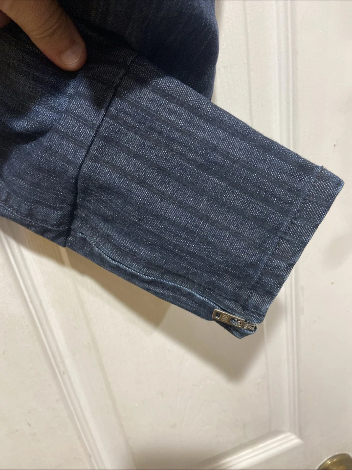 Pantalones de mezclilla BEBE Premium talla 25 trióxido ajustados a rayas (A39) 25x25 puño con cremallera Foto 3 de 4