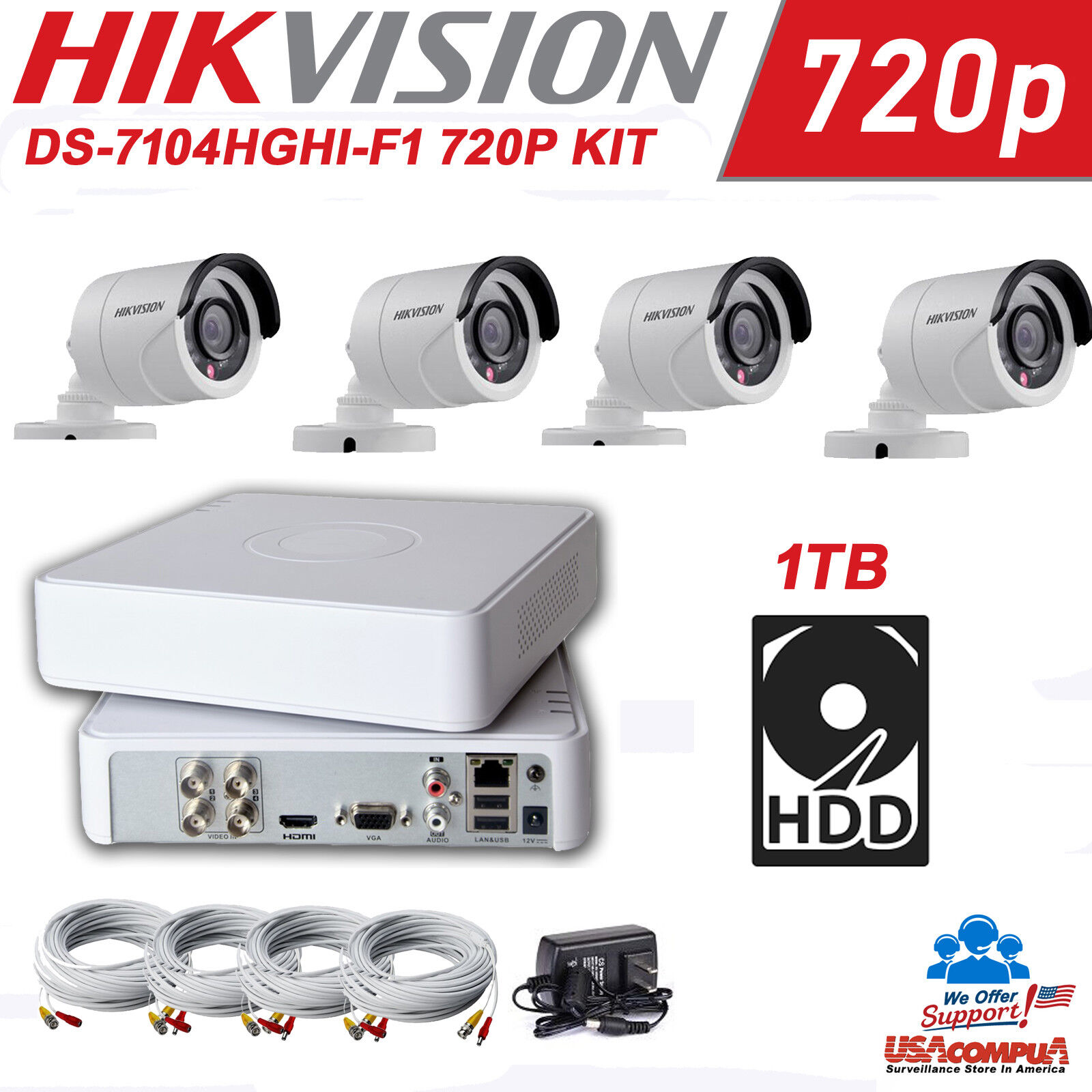 hikvision 4 channel dvr 1tb