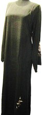 Islamic Muslim Women's Black Abaya whit beautiful embor beads works long Dress