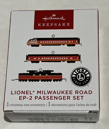 Hallmark Keepsake 2023 Lionel Milwaukee Road EP2 Passenger Set (3 Miniature) NIB - Afbeelding 1 van 2