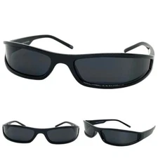 SPACE ROBOT FUTURISTIC Raver Party Biker Hardcore SUN GLASSES Thin Black Frame
