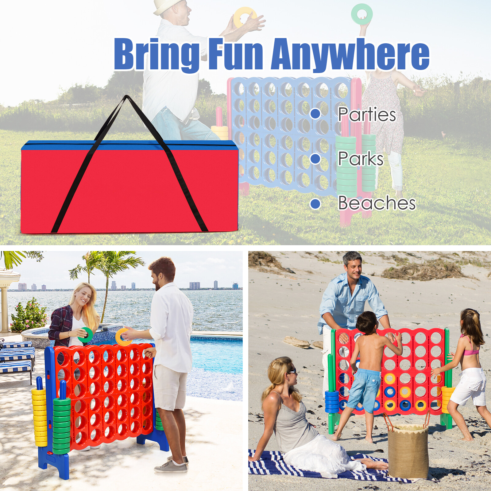 Giant Connect 4 Carry Bag Jumbo 4toScore Game Set Storage Bag for 4