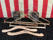 Vintage Antique Wood Clothing Hangers Advertising Group Cleaners/Tailors/Hotels