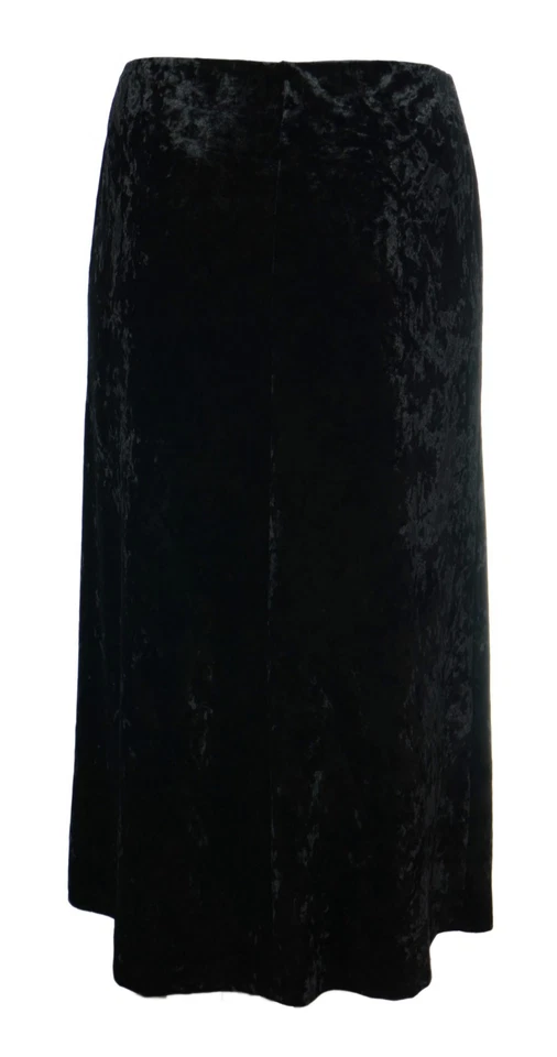 Long Black Crush Velvet Skirts Gothic Hints 38 Inch Length Womens Plus Size - Image 2 of 4