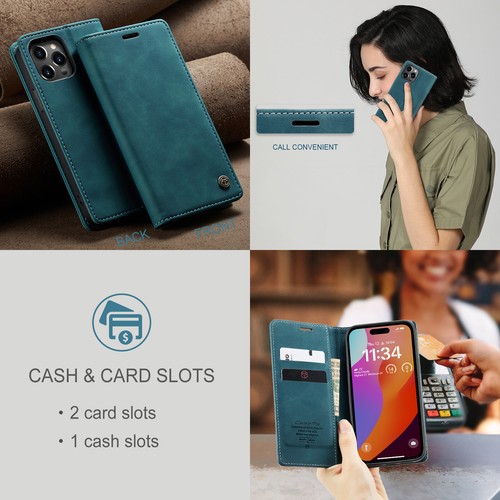 For Samsung Galaxy A22 A33 A34 A53 Retro Leather Magnetic Flip Wallet Case Cover - Picture 55 of 57