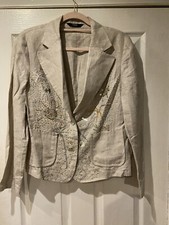 Verse Linen Occasion Jacket, Pretty Silver Accents Size 42 ~ Excellent Condition