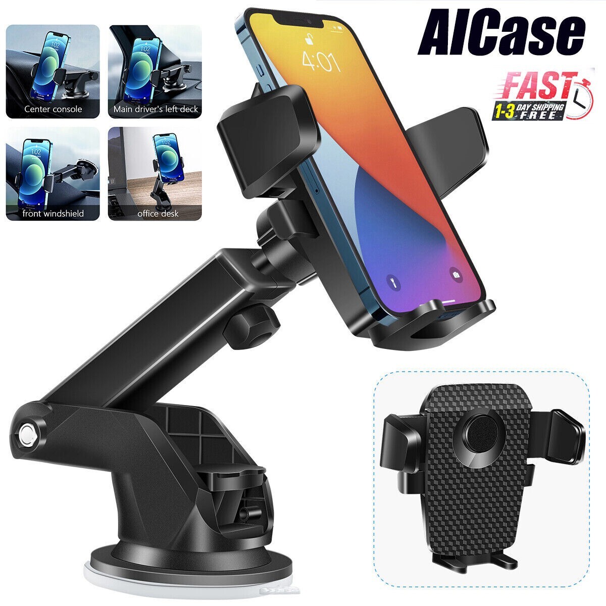 Supporto Magnetico Universale Per Telefono: Per Auto (Cruscotto/Vetro) E Casa (Scrivania/Parete) - Invisibile E Robusto
