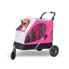 Dog Stroller for Large Dogs, 3 Wheel Foldable Pet Stroller for Medium Large D...