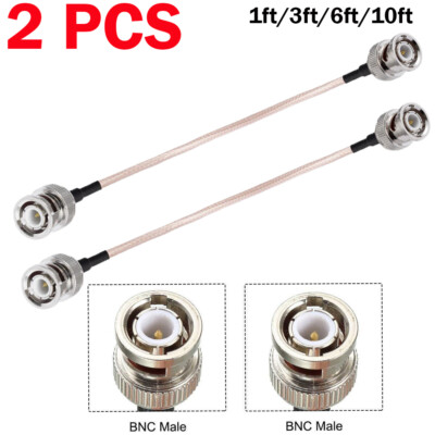 2PCS RG316 BNC Male to BNC Male Double Shield Coaxial Cable PICK LENGTH RF