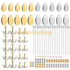140pcs Fishing Lures Making Kit French Blades Spinner Bodies Clevis Hooks Beads 