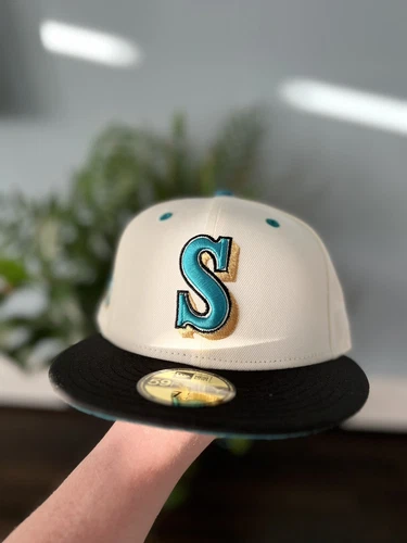 Hat Club Exclusive - Seattle Mariners Tropics 7 1/4 New Era White Teal IN HAND