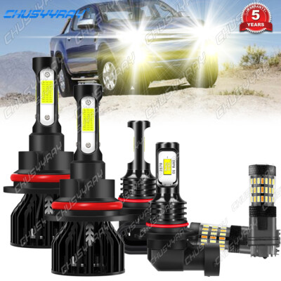 For 2002-04 Ford F250 Super Duty Combo LED Headlight Fog light Turn Light Bulbs