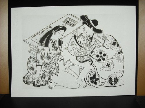 Print Japanese Image Of Spring " Shunga 春画 Suzuki Hokusai? Nude Erotic