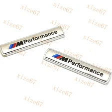 2pcs Chrome Metal For M performance Emblems Fender Badge Car Truck Decal Sticker
