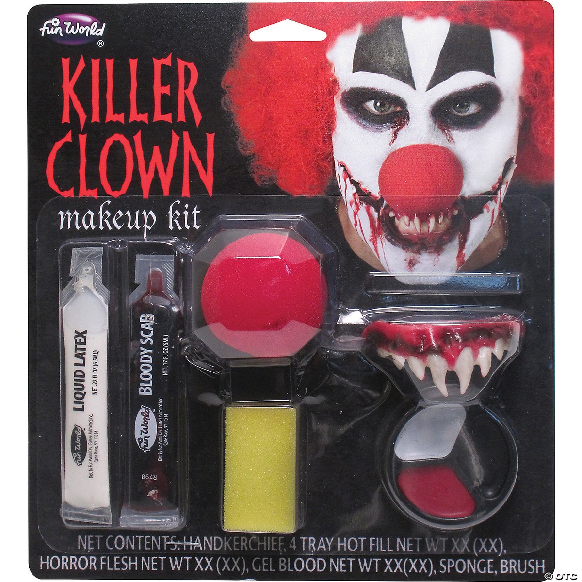 Fun World Bleeding Killer Clown Costume For Kids – Creepy Halloween Outfit With Mask & Blood Pump