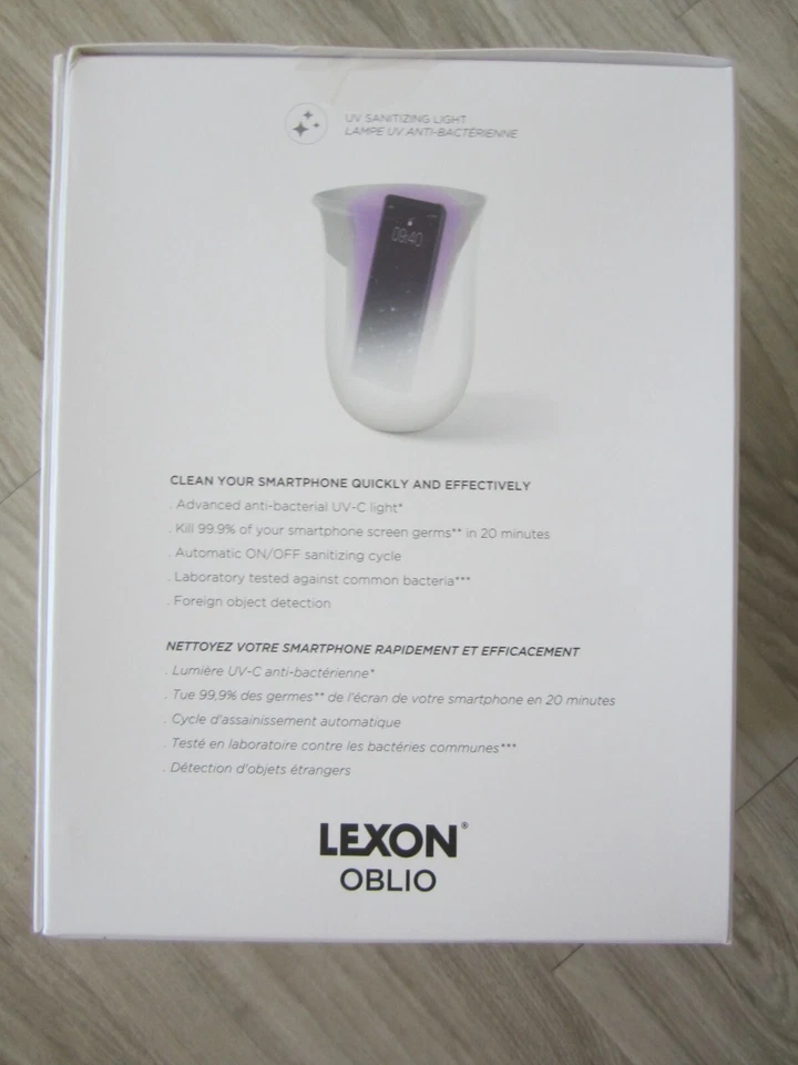 Lexon Oblio Wireless Charging Station With Built-in Uv Sanitizer Phones White - Image 4 of 4