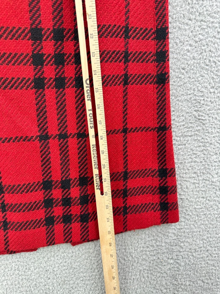 Vintage Harold's Women's Sz 12 Wool Pencil Skirt Tweed Red Plaid Holiday Classic - Image 4 of 4