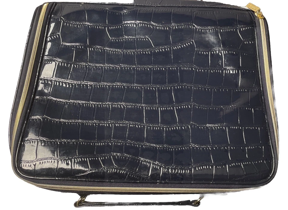 Estee Lauder косметики сумка/дорожный чехол синий искусственный аллигатор квадратная ручка молнии - Изображение 3 из 4