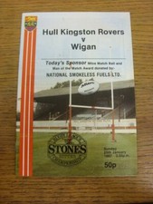 25/01/1987 Rugby League Programme: Hull Kingston Rovers v Wigan  (team Changes).