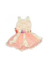 Girl Weissman Bake Sale 10885 Pink Lace Panel Wired Party Dress Dance Costume SC