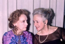 Lillian Gish and Helen Hayes talk at an unspecified event in New Y- Old Photo