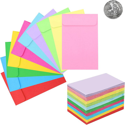 100 Pack Coin Envelope #1 Color Envelopes 2.25''×3.5'' 10 Assorted Colors Seed Env