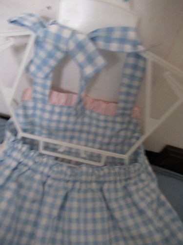 P26 Girls 2 Piece Blue and white Check Mary White Outfit Size 7 - Picture 9 of 13