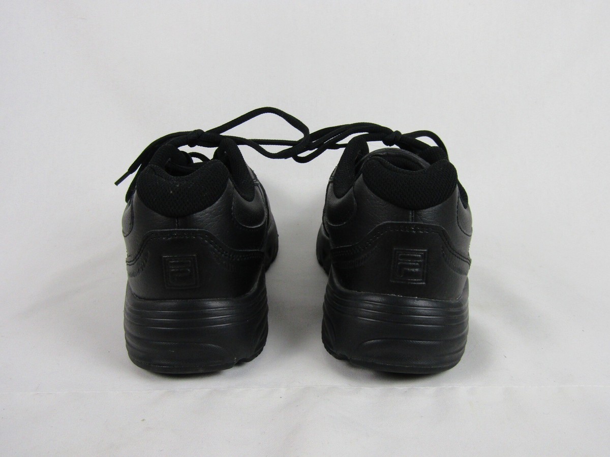 Fila Memory Foam Walking/Work Shoes-Mens 8-Black-Non Slip 