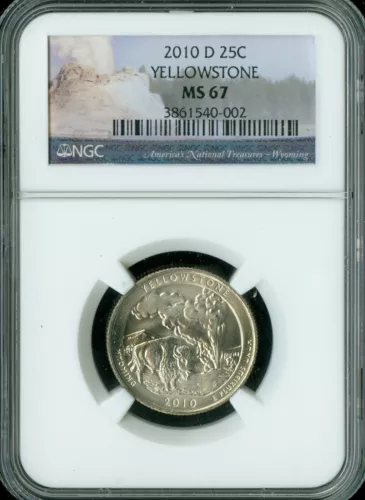 2010 D YELLOWSTONE PARKS QUARTER NGC MS67  BUSINESS STRIKE LOW POP  .