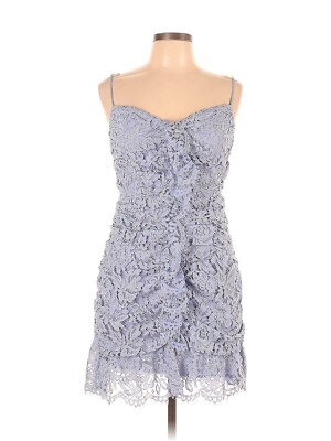 NBD Cotton Blue/Lilac/Silver Sleeveless Lace Ruched Cocktail Dress Size XL  EUC | eBay