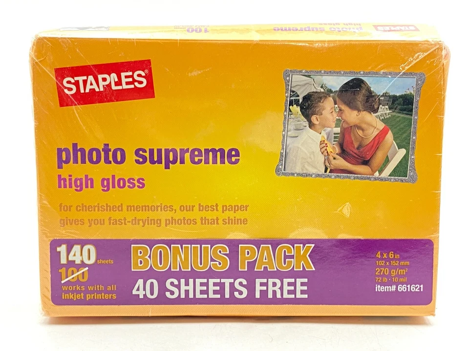 [NEW] Staples Photo Supreme High Gloss 4x6" 140 Sheets - Image 2 of 4