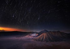Landscape long exposure stars sky nature volcano Custom Gaming Mat Desk